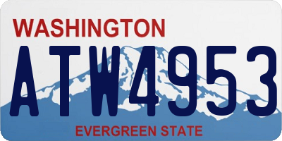 WA license plate ATW4953