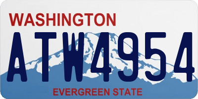 WA license plate ATW4954
