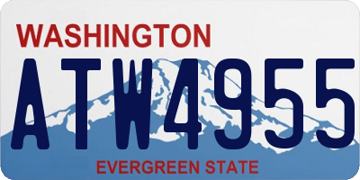 WA license plate ATW4955