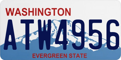 WA license plate ATW4956