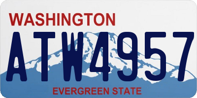 WA license plate ATW4957