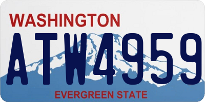 WA license plate ATW4959