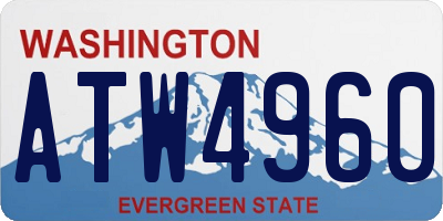 WA license plate ATW4960