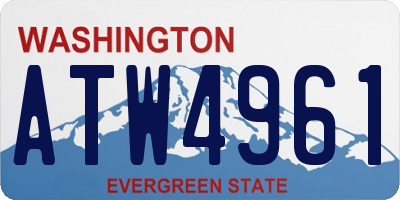 WA license plate ATW4961
