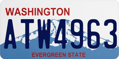 WA license plate ATW4963