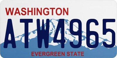 WA license plate ATW4965