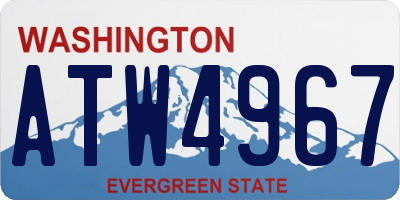 WA license plate ATW4967
