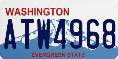 WA license plate ATW4968