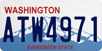 WA license plate ATW4971