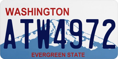 WA license plate ATW4972