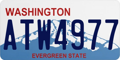 WA license plate ATW4977