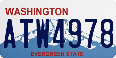 WA license plate ATW4978