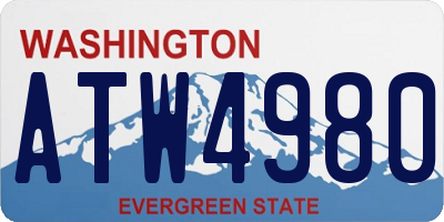 WA license plate ATW4980