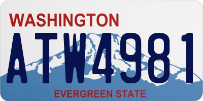 WA license plate ATW4981