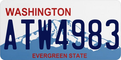 WA license plate ATW4983
