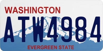 WA license plate ATW4984