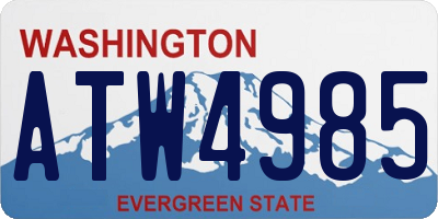 WA license plate ATW4985