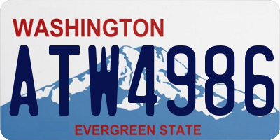 WA license plate ATW4986