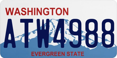 WA license plate ATW4988