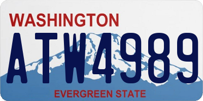 WA license plate ATW4989