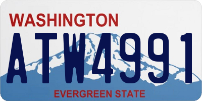 WA license plate ATW4991