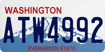 WA license plate ATW4992