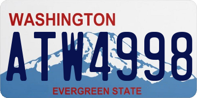 WA license plate ATW4998