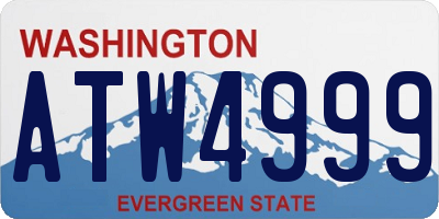 WA license plate ATW4999