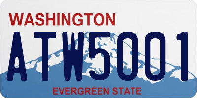 WA license plate ATW5001