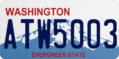 WA license plate ATW5003