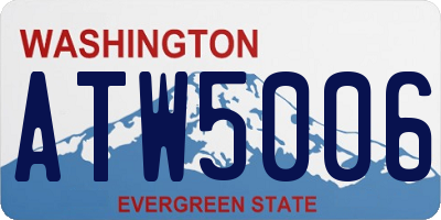 WA license plate ATW5006