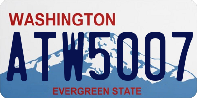 WA license plate ATW5007