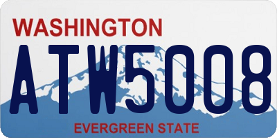 WA license plate ATW5008