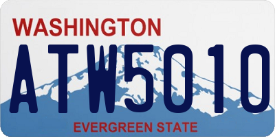 WA license plate ATW5010