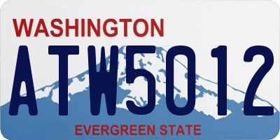 WA license plate ATW5012