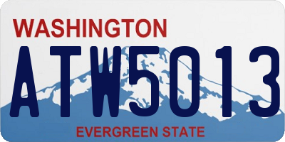 WA license plate ATW5013
