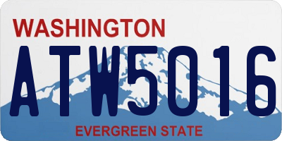 WA license plate ATW5016