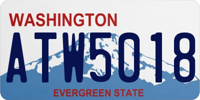 WA license plate ATW5018