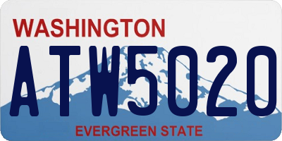 WA license plate ATW5020