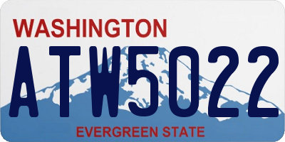 WA license plate ATW5022