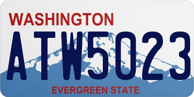 WA license plate ATW5023