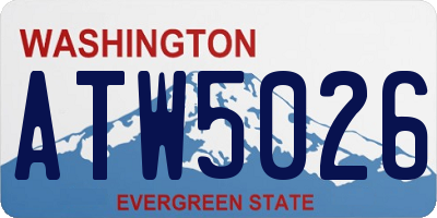 WA license plate ATW5026