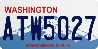 WA license plate ATW5027
