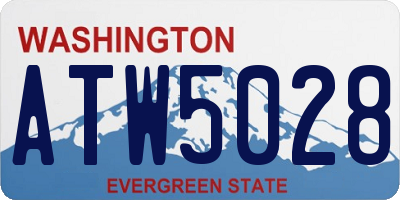 WA license plate ATW5028