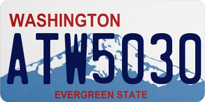 WA license plate ATW5030