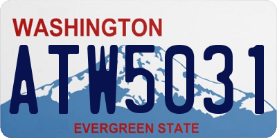 WA license plate ATW5031