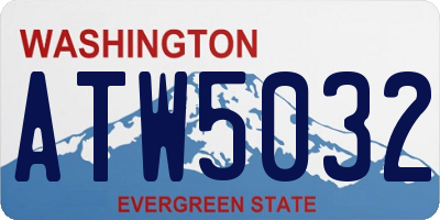 WA license plate ATW5032