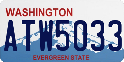 WA license plate ATW5033