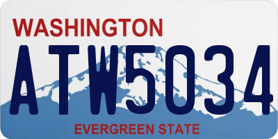 WA license plate ATW5034