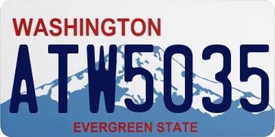 WA license plate ATW5035